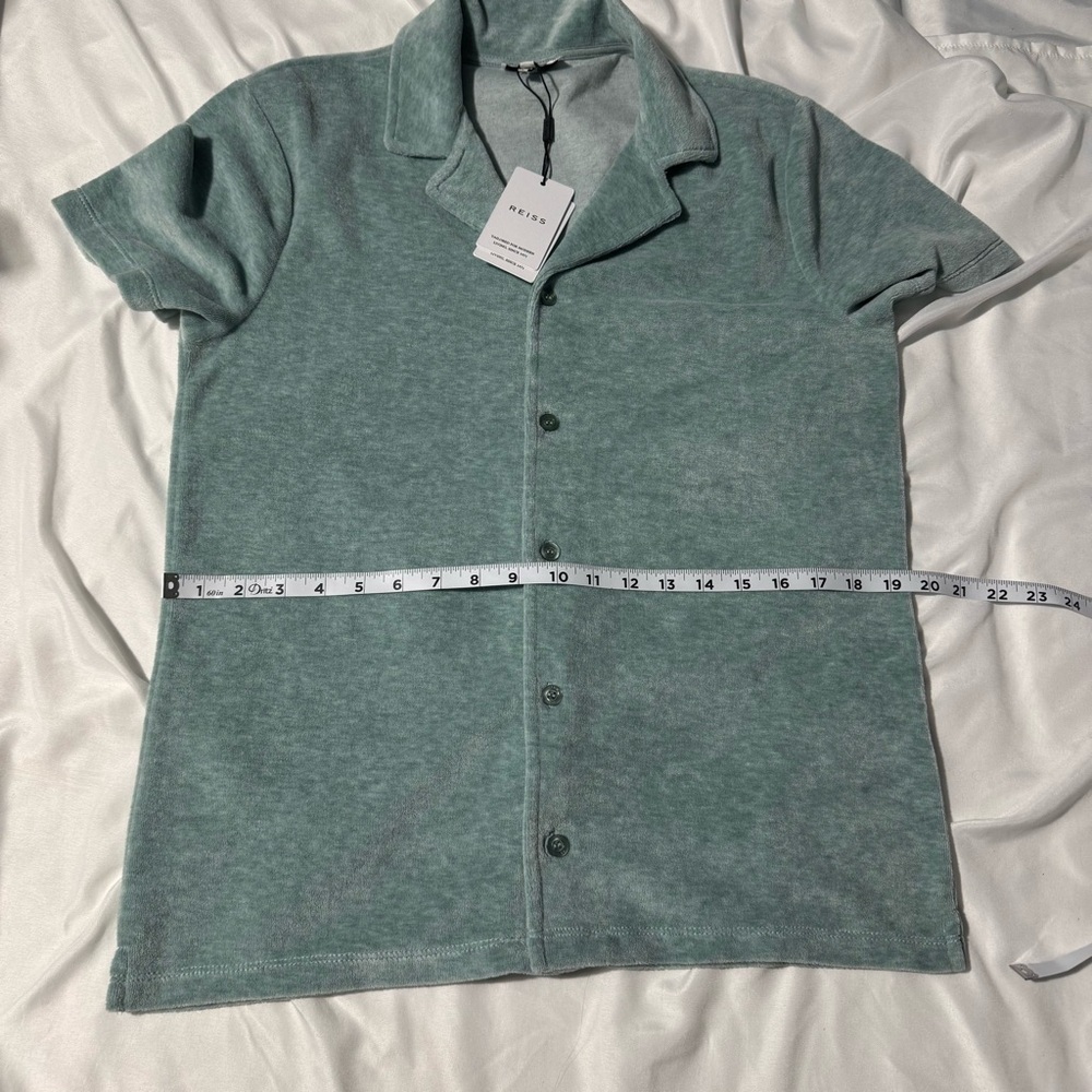 Reiss Crosby Cuban Collar Shirt –Velour– Size Small – Button Up Resort Vacation - Picture 10 of 12